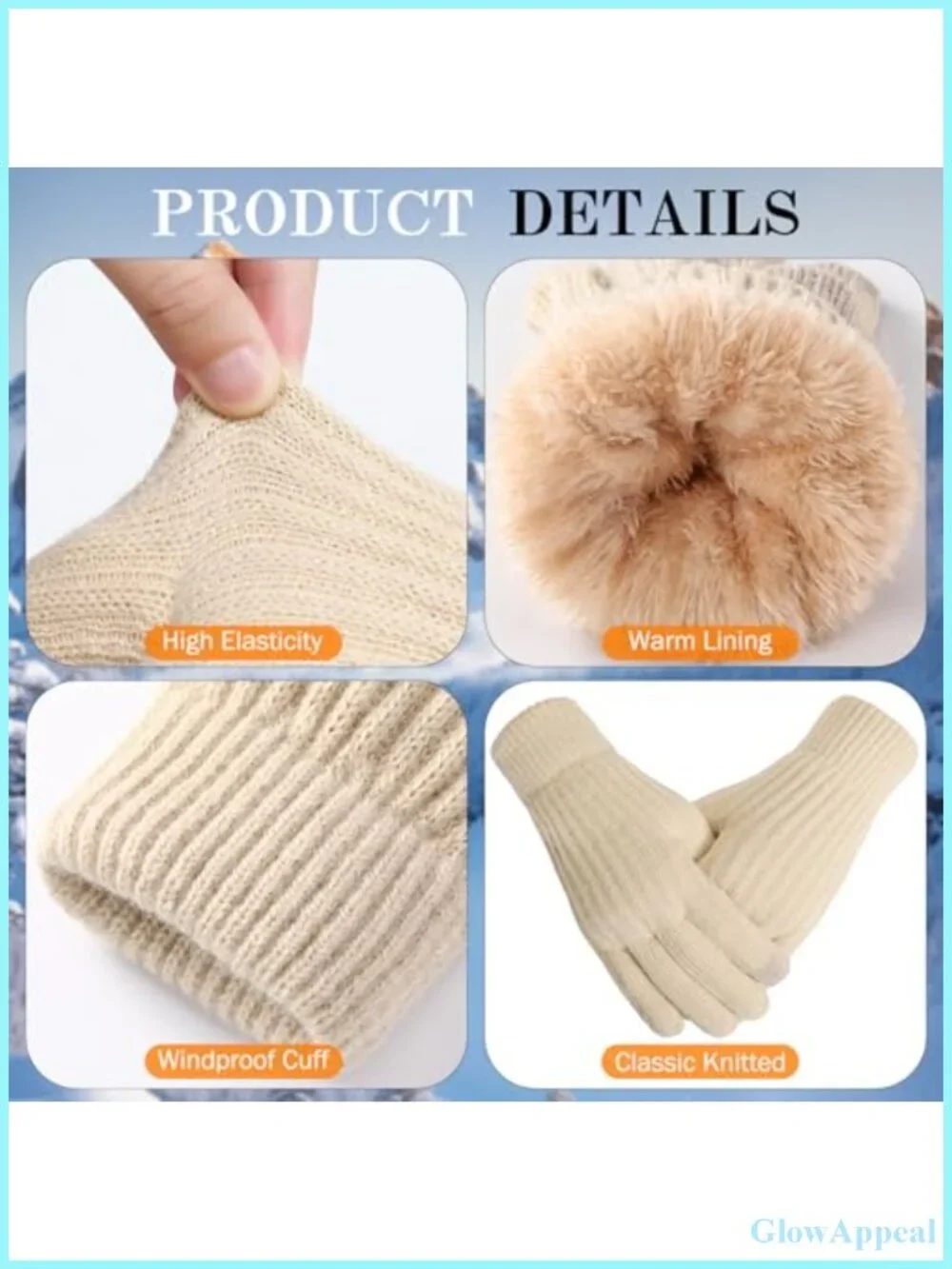 Women's Thermal Touchscreen Knit Gloves Fleece Liner Winter
